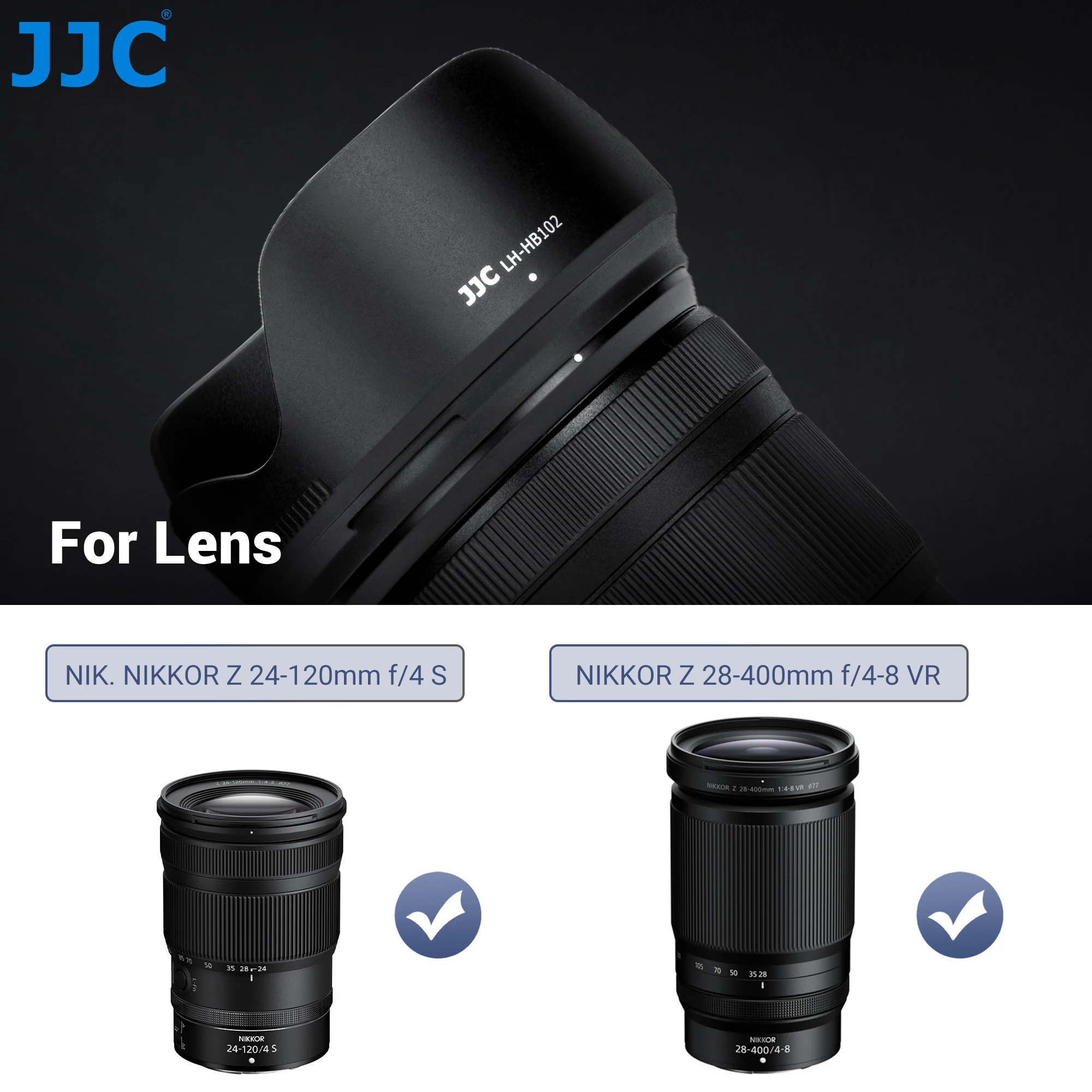 JJC 77mm Reversible Lens Hood Shade for Nikon NIKKOR Z 24-120mm f