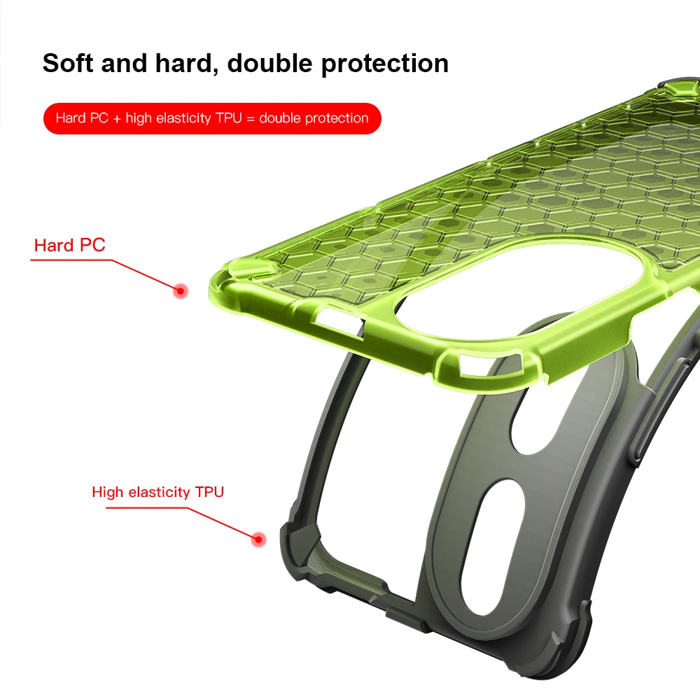 KEYSION Shockproof Armor Case for Honor 90 5G 90 Lite Silicone+PC Transparent Honeycomb Phone Cover for Huawei Honor 70 Lite 5G