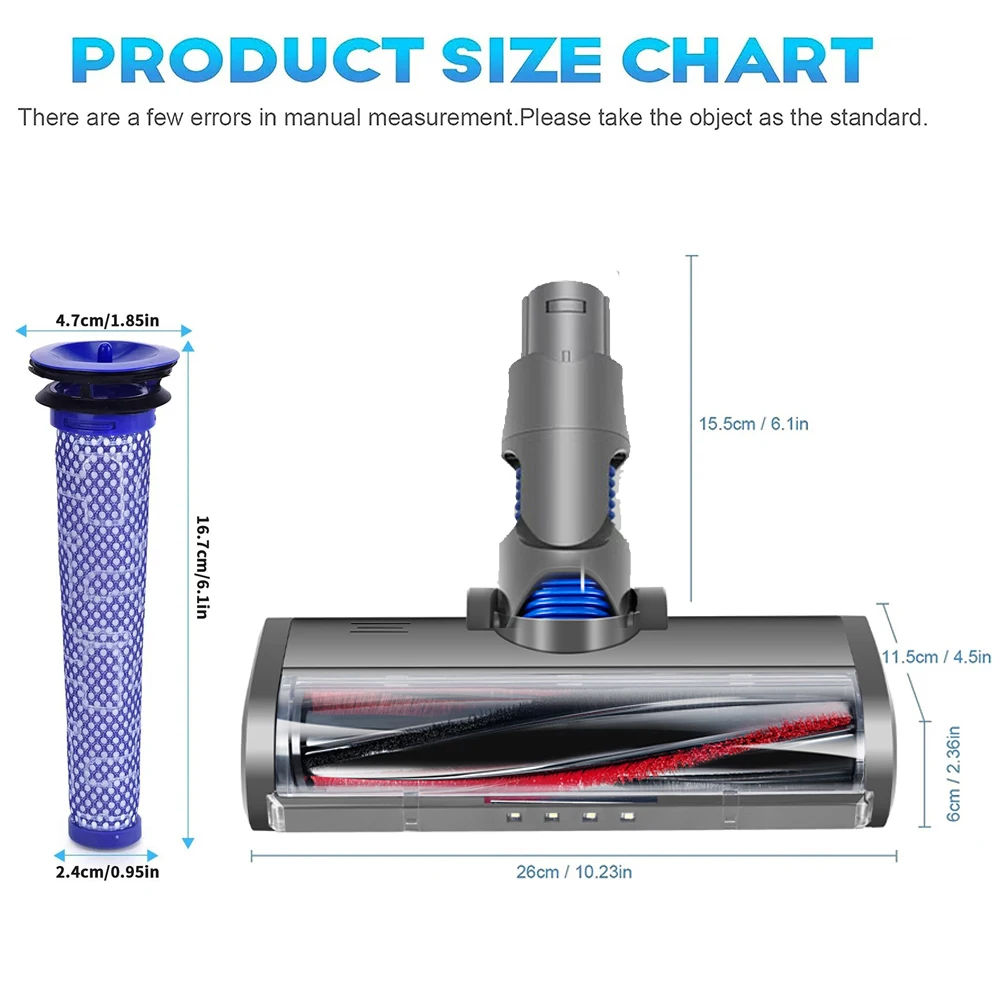 Motorized Soft Sweeper Roller Floor Brush Attachment