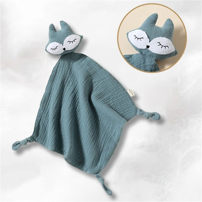 Organic Cotton Gauze Baby Towel Stuffed Fox Doll Baby Nursing Cuddle Security Blanket Towel Burp Cloths Newborn Teething Towel