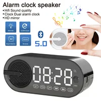 Portable Wireless Bluetooth Speaker Mini Smart Clock Alarm Clock Small Sound Box High Quality Bass Sound Large Volume LED Clock 1