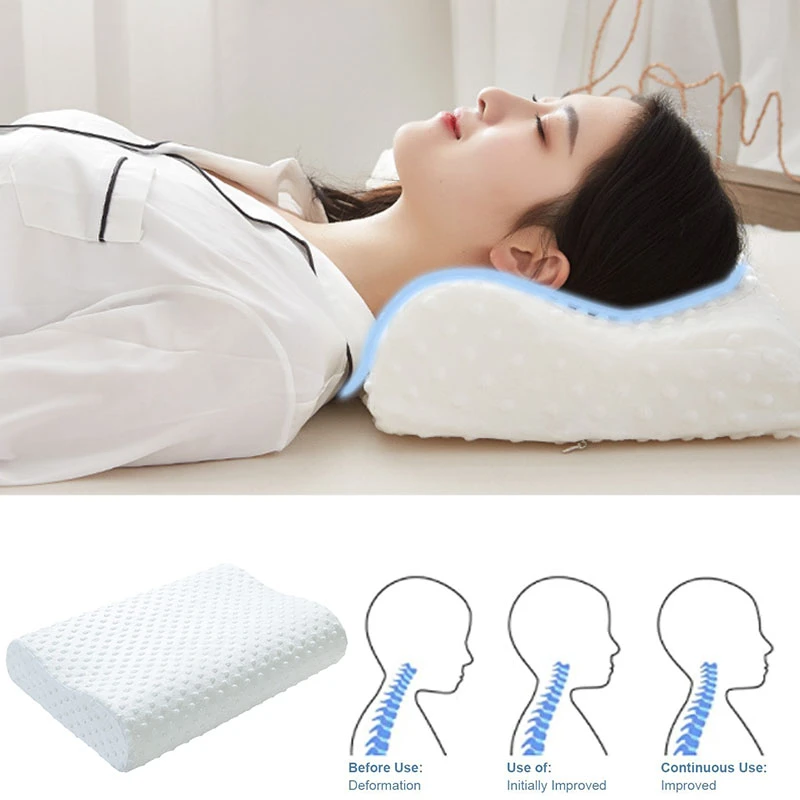 Memory Foam Wave Shape Pillow Bedding Orthopedic Neck Protection Pillow