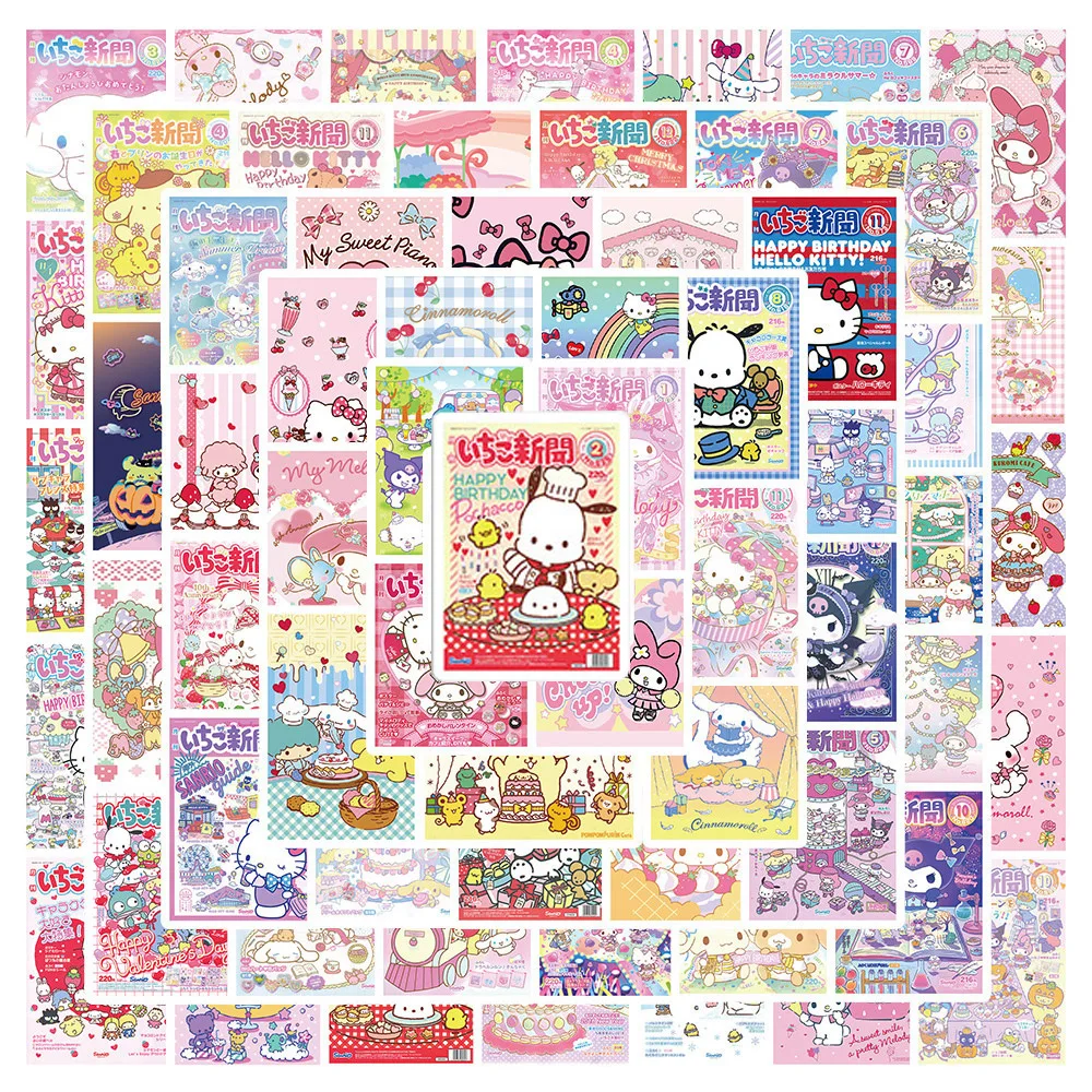

10/30/65pcs Cute Pink Sanrio Posters Stickers Kawaii Cartoon Girls Kids Decals Toys Phone Suitcase Luggage Fun Graffiti Sticker