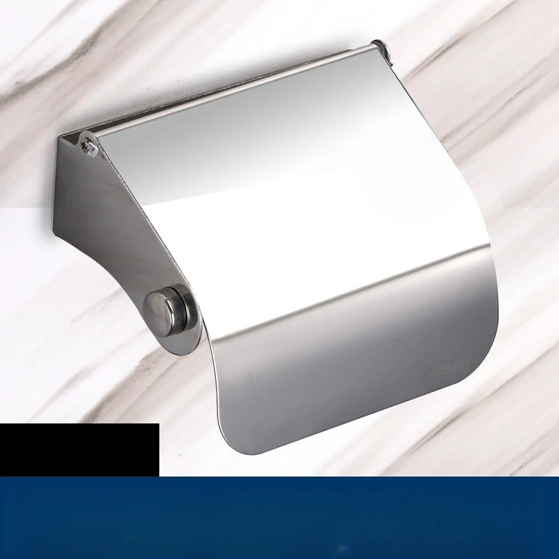 304 Stainless Steel Toilet Paper Holder Wall-Mounted No Drill, Creative Bathroom Tissue Roll Organizer for American