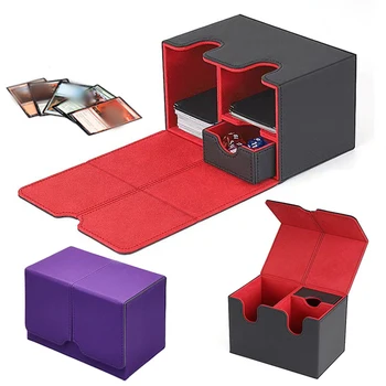 Scatola porta carte scatola porta carte grande custodia mezzanino scatola portaoggetti lato superiore installazione giocattoli giochi carta da collezione per Trading