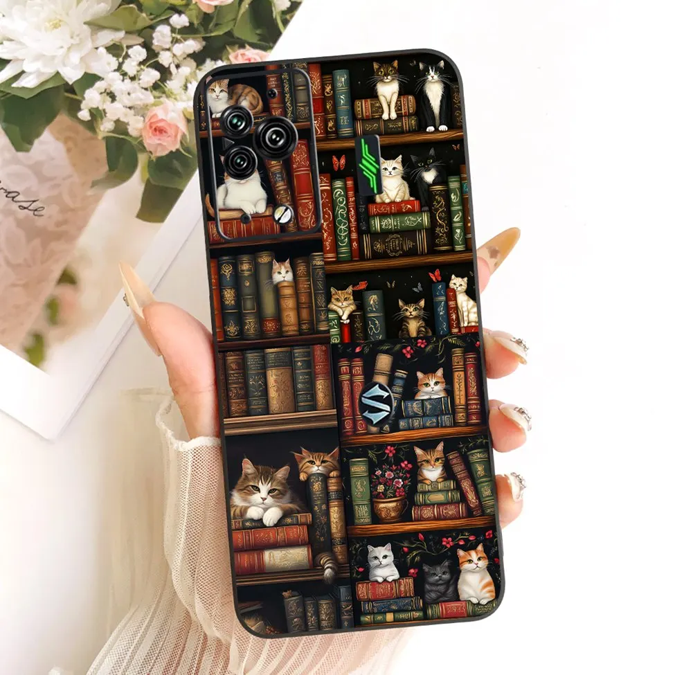 Cute Cat & Butterfly Design Silicone Case - Black Shark 5 Pro