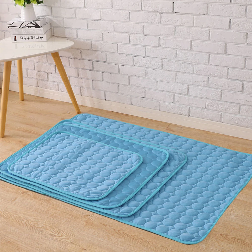 Pet Cooling Mat Dog Cat Sleeping Pad Cool Ice Silk Moisture-proof Mattress Cushion Summer 5 sizes
