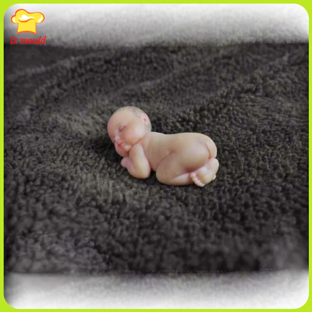 

Realistic Newborn Baby 3D Silicone Soap Plaster Clay Mould 2 Parts Mold