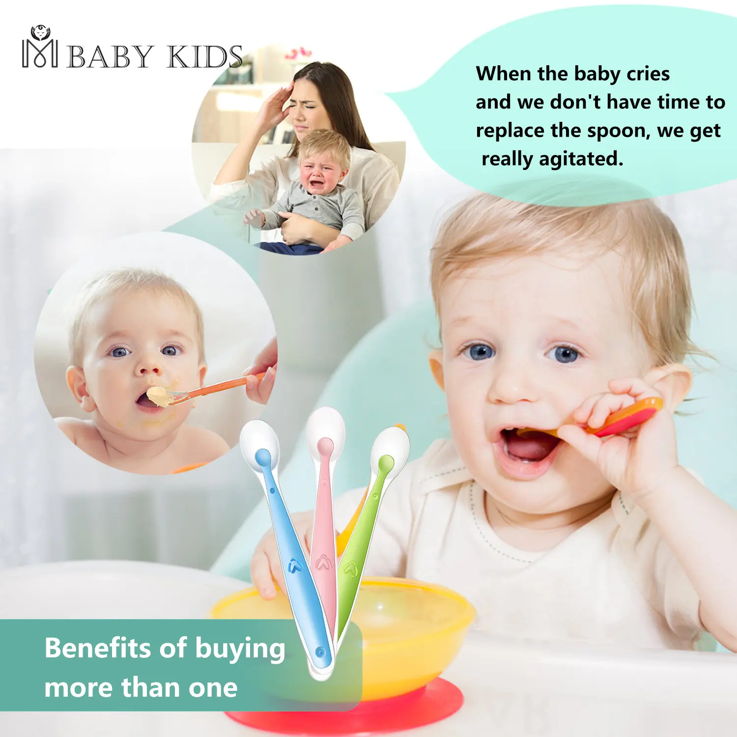 Baby Silicone Soft Spoon for Training Feeding Children Infants