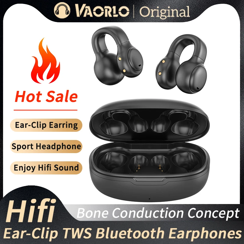 NEW Bone Conduction Bluetooth 5.3 Earphones Earclip Wireless Headphones  Sport Waterproof Headset With Mic Noise Reduction Earbud