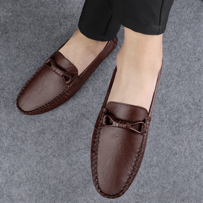 Hot selling Business men's loafers Classic retro gentleman style Outdoor leisure walking Daily office Slip on Black brown shoes 3
