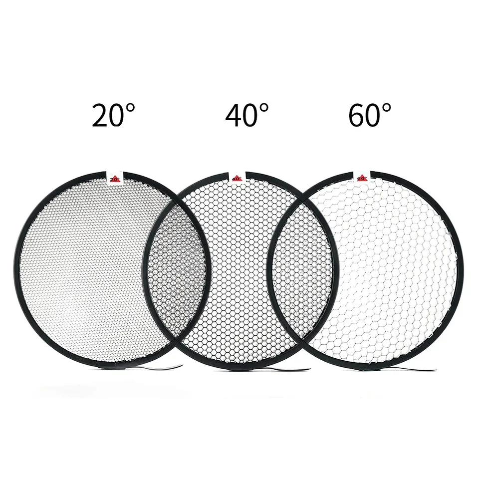 Riflettore Diffusore Lampada 7 Pollici Baorong Mount – Con/Senza Griglia 20° 40° 60° Per Illuminazione Studio Fotografico (Paralume In ABS + Metallo)
