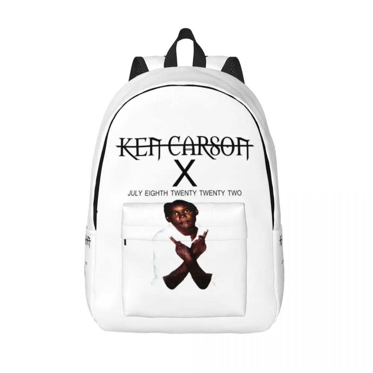 Ken Carson X 배낭 남성 여성 십대 학생 하이킹 여행 데이팩 랩퍼 힙합 노트북 컴퓨터 캔버스 가방, 주머니가 있는 가방