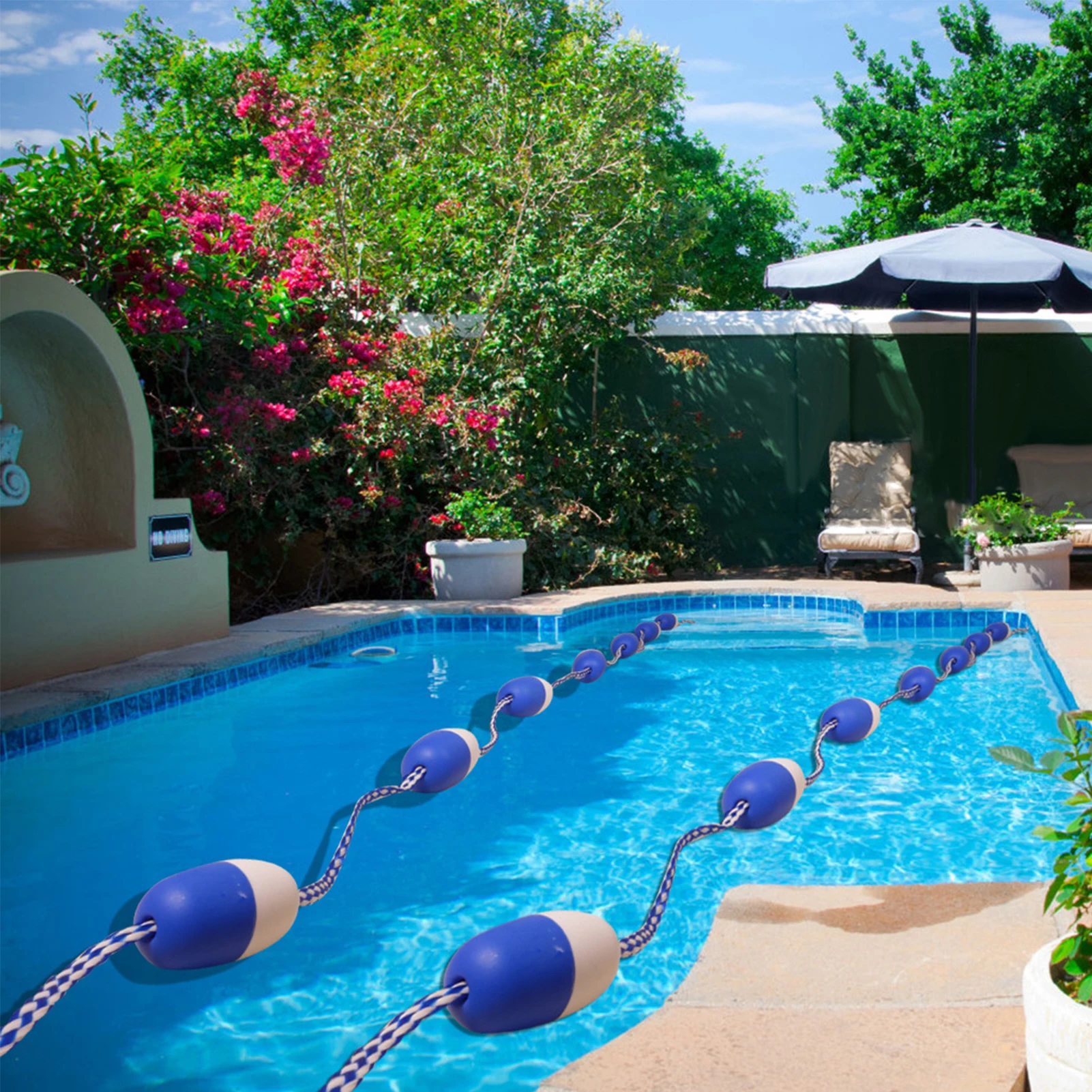 

5.5m Swimming Lane Float Line Swimming Pool Lane Line Floats Hooks Safety Divider Rope Floating Rope Lane Line Pool Equipment