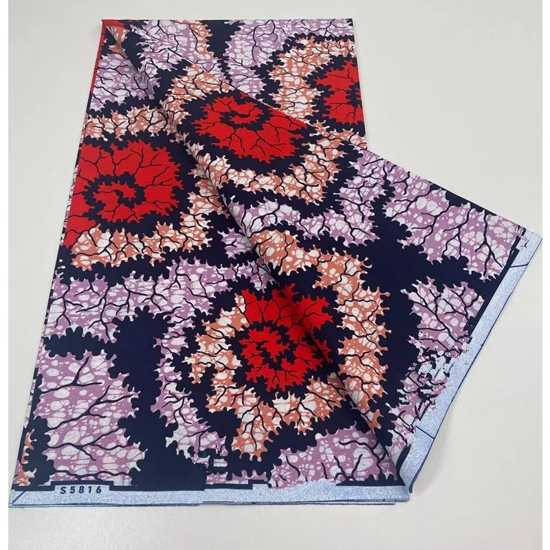 100% Cotton Dutch Hollandais 2026 Print Fabric High Quality Veritable Real Wax Guaranteed African Wax Tissu Dutch Pagne 6 Yards 4