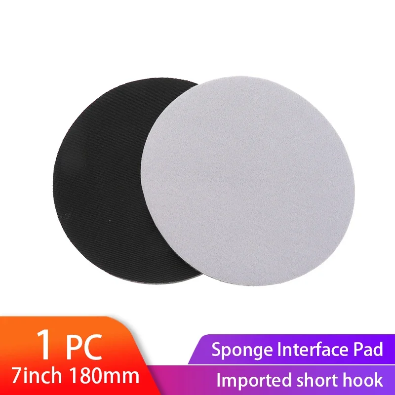 7 Zoll 180 mm Klettverschluss, weiches Schwammkissen, Schnittstellen-Pufferpolster für Schleifer, Bcaking-Pad und Schleifscheibe