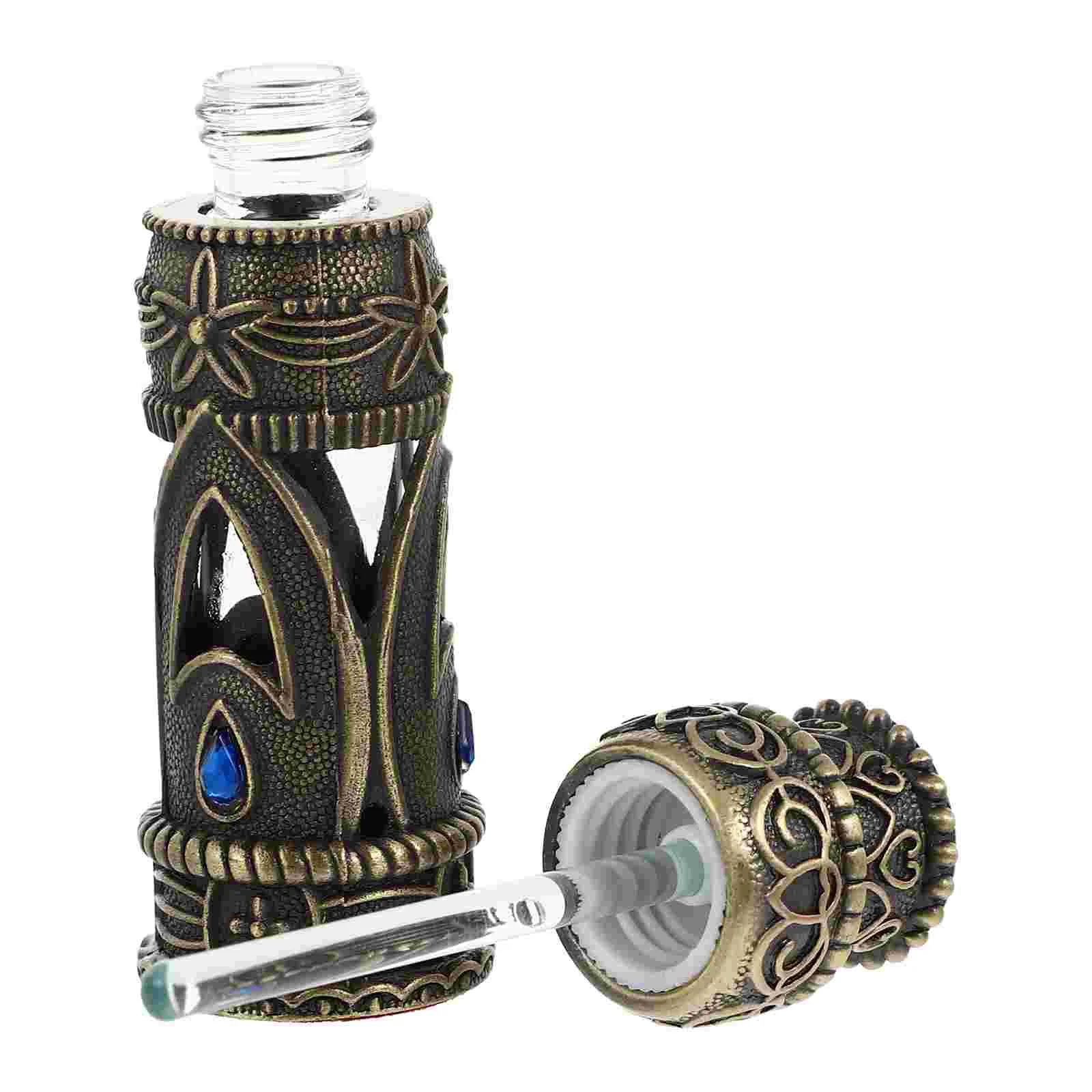 

1Pc Alloy Glass Perfume Bottle Delicate Essential Oil Container for Women 6ml