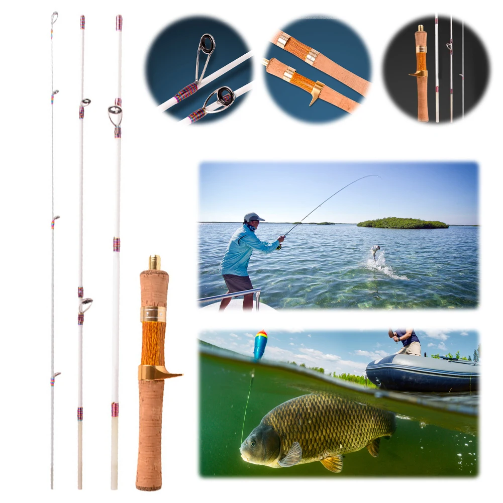 Ejection Fishing Rod Four-Section Portable Travel Stream Fiberglass Trout Rod XUL Super Soft and Ultra Light Fishing Pole