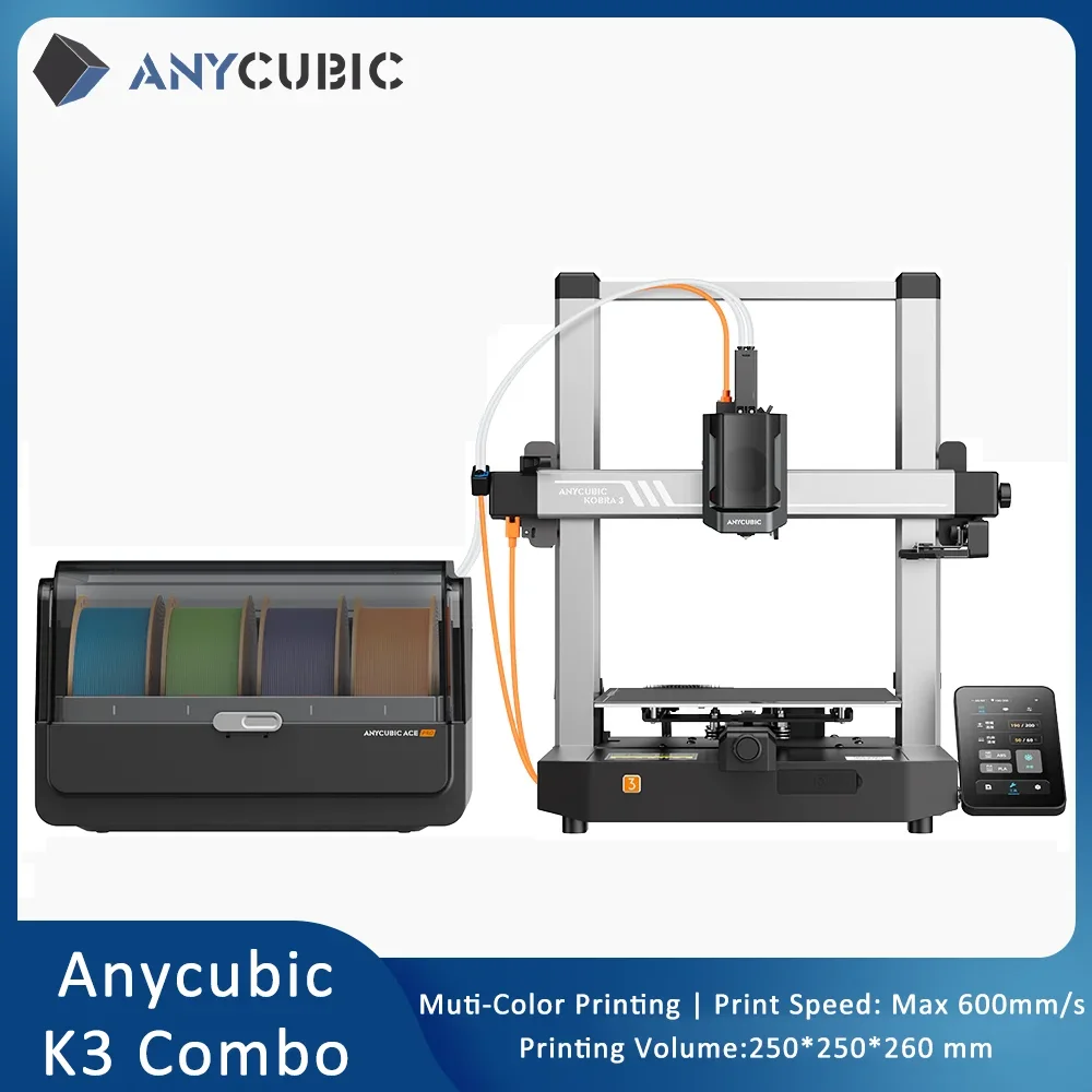 ANYCUBIC K3 Combo FDM Multi-Color 3D Printer Print in 4 to 8 Color With Max 600mm/s Printing Speed Build Size 250mmx250mmx260m 3d printer