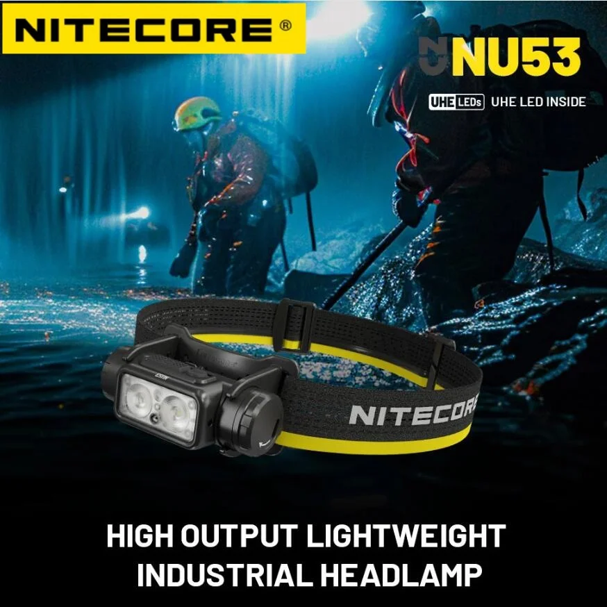 

Перезаряжаемый налобный фонарь NITECORE NU53, 175 метров, компактный, 1800 люмен, 8 x, светодиодный налобный фонарь NiteLab UHE со встроенной батареей 6000 мАч