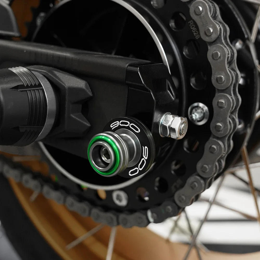 Enhanced Motorcycle Swingarm Spools and Tire Valve Cap Set