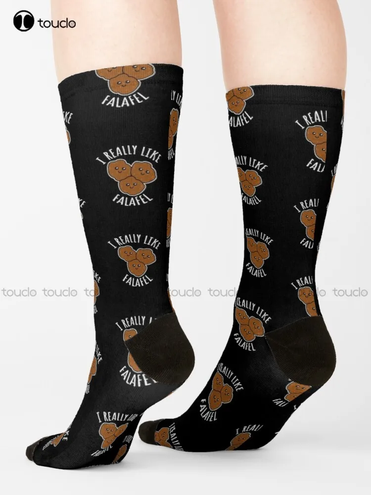

I Really Like Falafel Socks Soccer Socks Girls Personalized Custom Unisex Adult Teen Youth Socks 360° Digital Print Harajuku