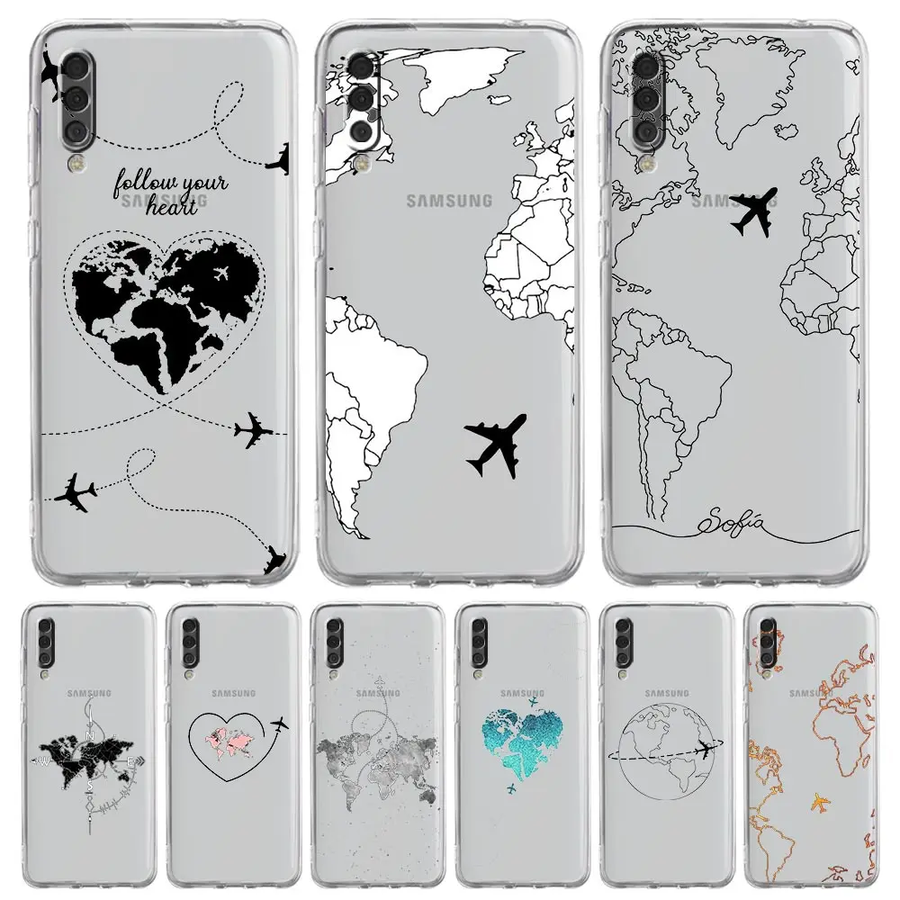 Cartoon World Map Scenery Phone Case Cover