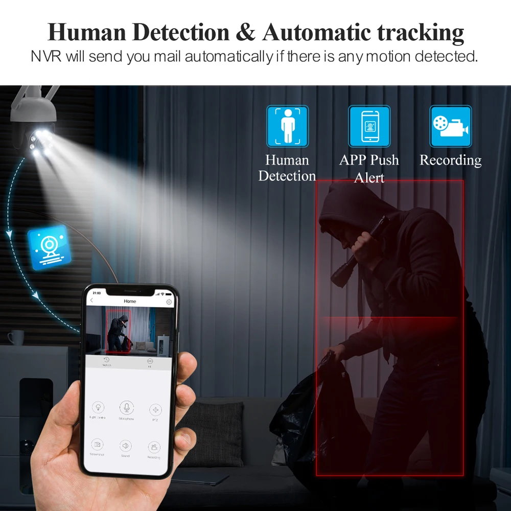 Security Camera Set 8CH 4MP WIFI Two Way Audio Night Vision Wireless IP Cam NVR Kit Video Surveillance
