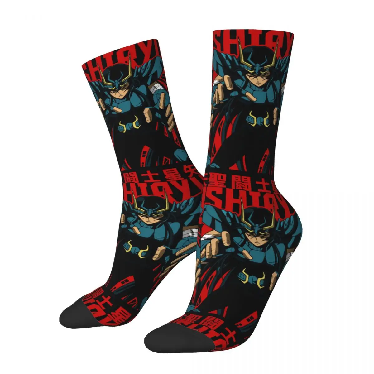 

Funny Happy Sock for Men Dragon Shiryu Harajuku Saint Seiya Breathable Pattern Printed Crew Sock Casual Gift