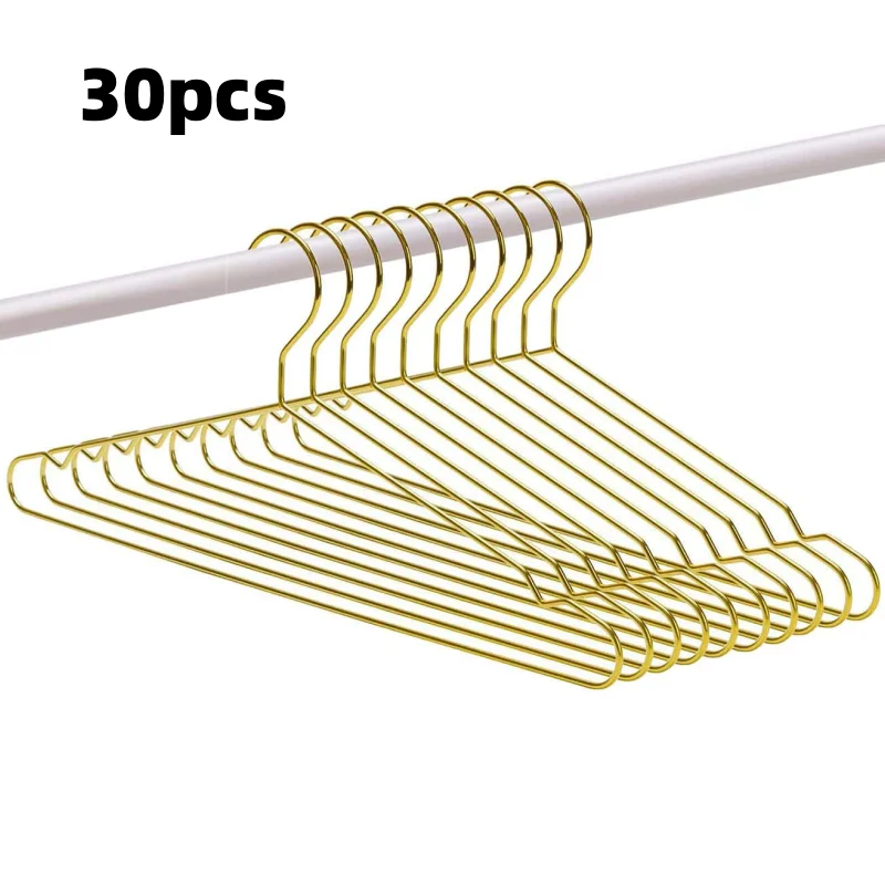 

17.7 Inches Gold Metal Coat Hangers Space Saving Wire Hangers Strong with Notches Storage Rack for Camisole Dress Coat Pants