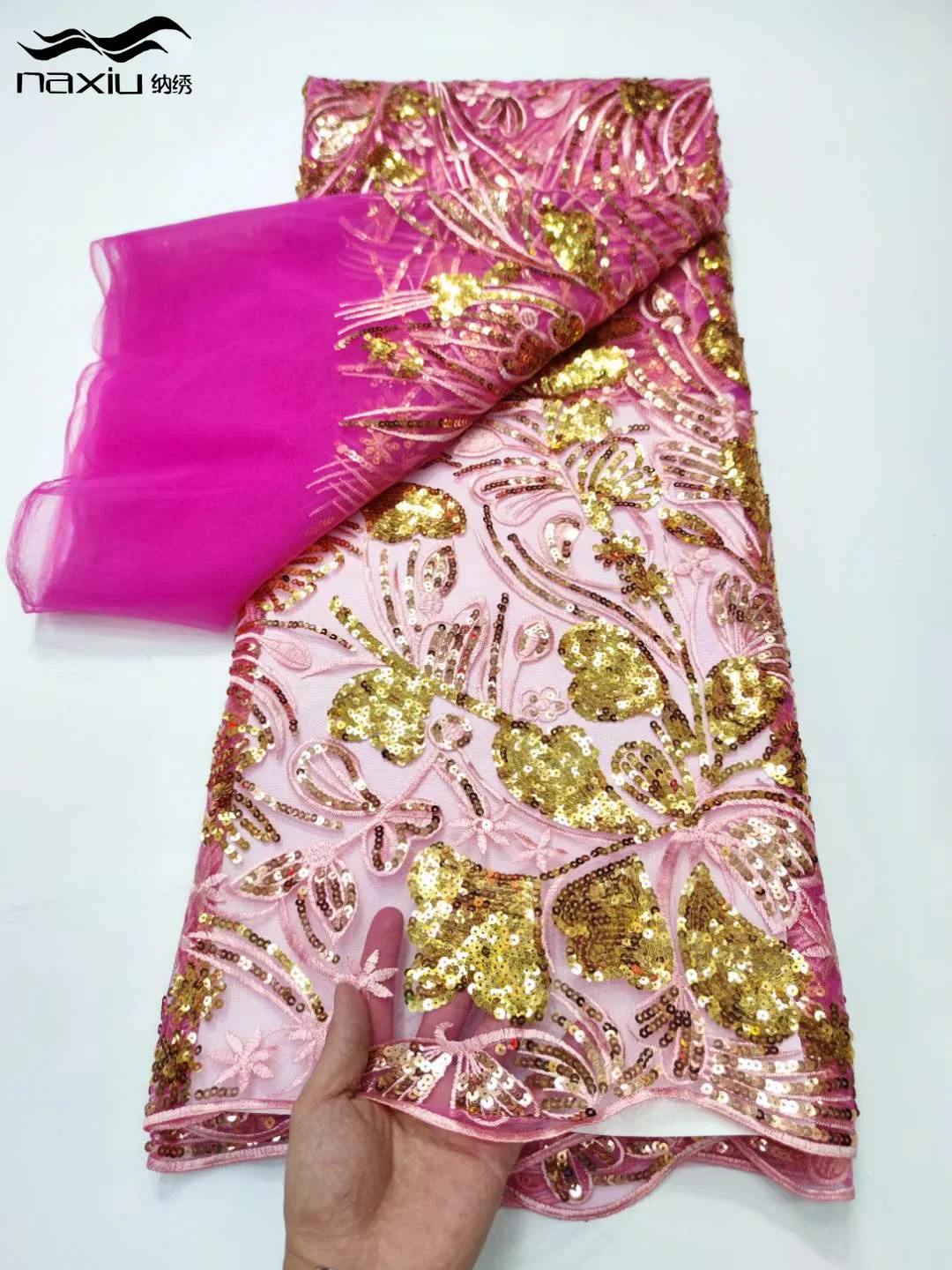 

Madison-Sequins Lace Fabrics, African Lace Fabric, High Quality, Nigeria French Tulle Mesh, Bridal Material, Hot Sale