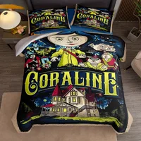 Coraline Duvet Cover Set King Queen Double Full Twin Single Size Bed Linen Set 1
