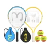 Kids Tennis Racket,17" Aluminum Tennis Racket with 3 Tennis Balls,2 Carry Bag for Kid,Toddler Outdoor/Indoor Sport Play Rackets