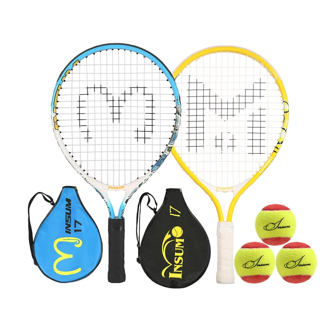 Kids Tennis Racket,17" Aluminum Tennis Racket with 3 Tennis Balls,2 Carry Bag for Kid,Toddler Outdoor/Indoor Sport Play Rackets Kids Tennis Racket,17" Aluminum Tennis Racket with 3 Tennis Balls,2 Carry Bag for Kid,Toddler Outdoor/Indoor Sport Play Rackets