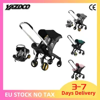 Poussette bébé 4 en 1, bidirectionnelle, multifonctionnelle, poussette bébé nouveau-né 3 en 1, siège pliable type panier, poussette de voyage légère 1