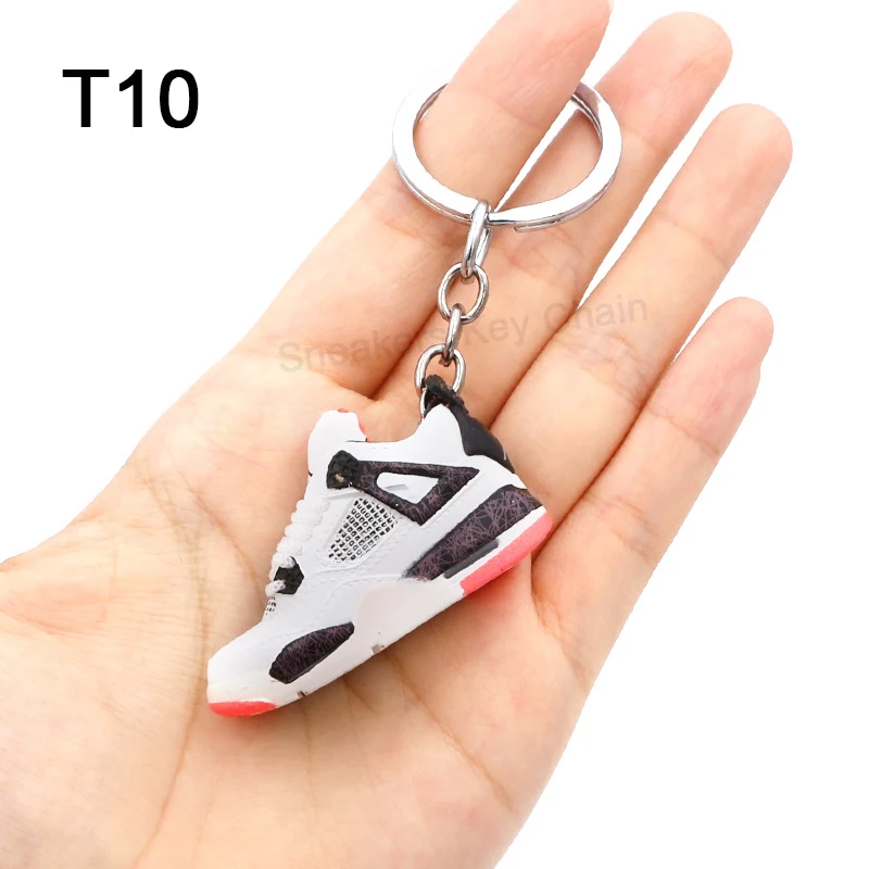 3D Basketball Shoes Keychain Fashion Simulation Fun Sneakers Keyring Man Finger Skateboard Mini Shoe Model Car Pendant