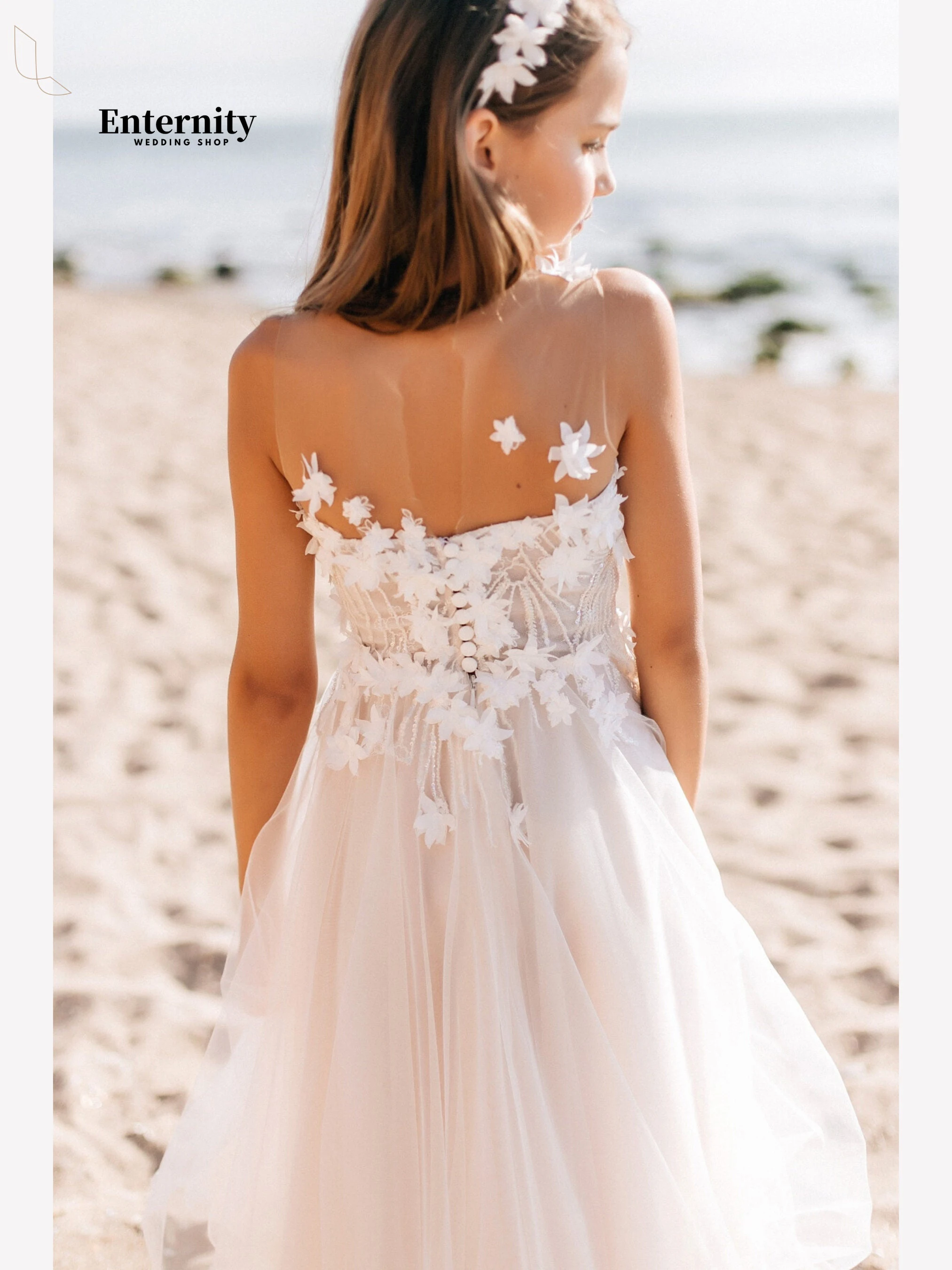 Flower Girl Sweetheart A Line Wedding Party Dress Sleeveless Birthday Party Knee Length First Communion Dress