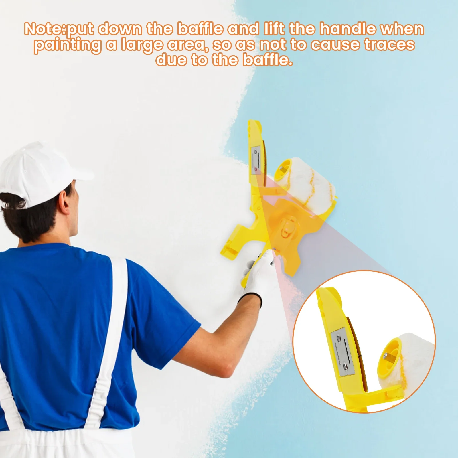 Paint Edger Roller Brush Kit Plastic Wall Paint Roller Multifunctional House Decoration Painting Brush Hand-Held Paint Edger