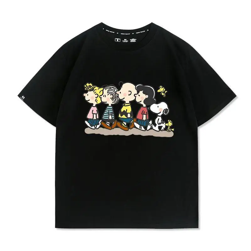 

Футболка Snoopy с короткими рукавами, милая Повседневная летняя рубашка из чистого хлопка с рисунком аниме периферийный принт, подарок на день рождения