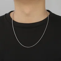 Skyrim Fashion Long Box Chain Necklace Stainless Steel Basic Punk 2-7mm Thick Chains Jewelry Gift for Men Women Wholesale 6