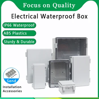 IP66 กันน้ําสีเทา/โปร่งใสฝาครอบกล่องแยกไฟฟ้าพร้อมหัวเข็มขัดพลาสติก ABS กล่องไฟฟ้ากันน้ํากลางแจ้ง 1