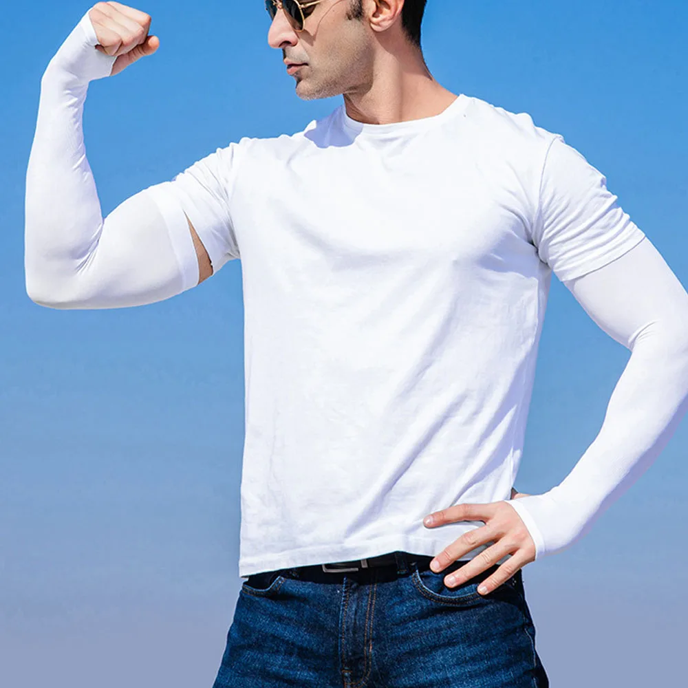 Plus Size Men's Ice Silk Sun Protection Arm Sleeves