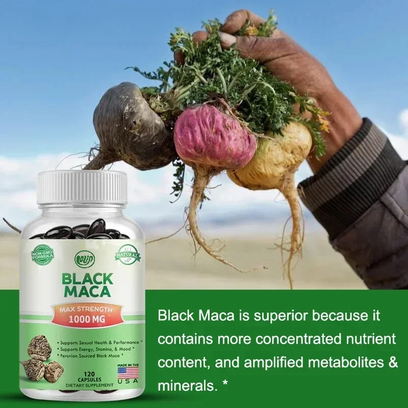 Black Maca Root-Enhances Male Energy, Vitality and Stamina, Balances Hormones, Improves Memory & Mental Clarity
