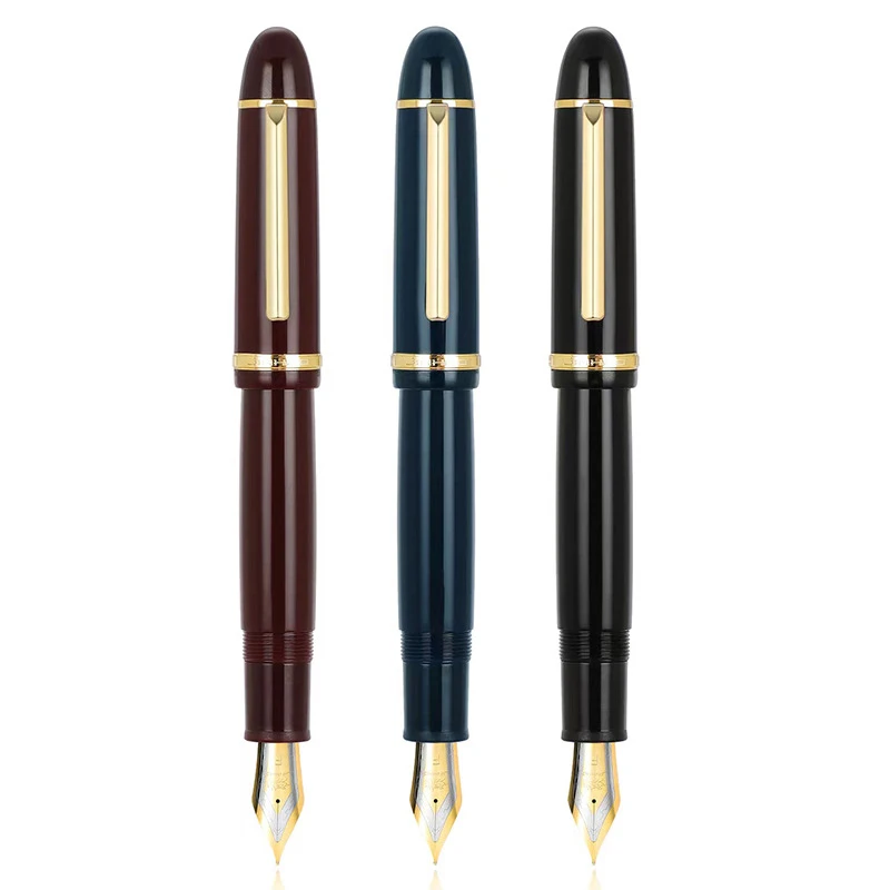 3X Jinhao X159 Resin Barrel Big Size Fountain Pen Extra Fine/Fine/Medium Nib With Converter Business Office School Supplies jinhao 82 fountain pen transparent fluorescence color acrylic medium point gold trim with converter set school supplies