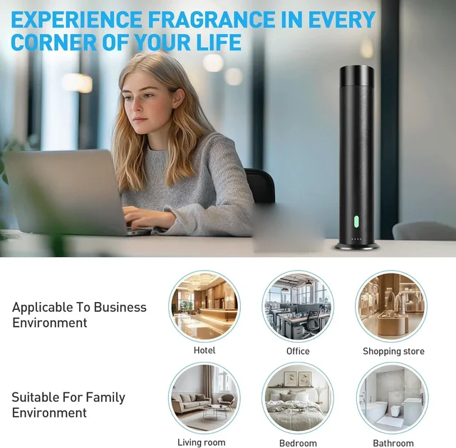 Waterless Scent Diffuser Remote Control Essential Oil Diffusers Hotel Collection Diffuser Scent Air Machine for Home Black 6