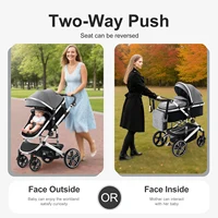 Poussette bébé 3 en 1 luxueux Portable voyage landau pliable landau haute paysage cadre en aluminium nouveau-né poussette pour bébé 4