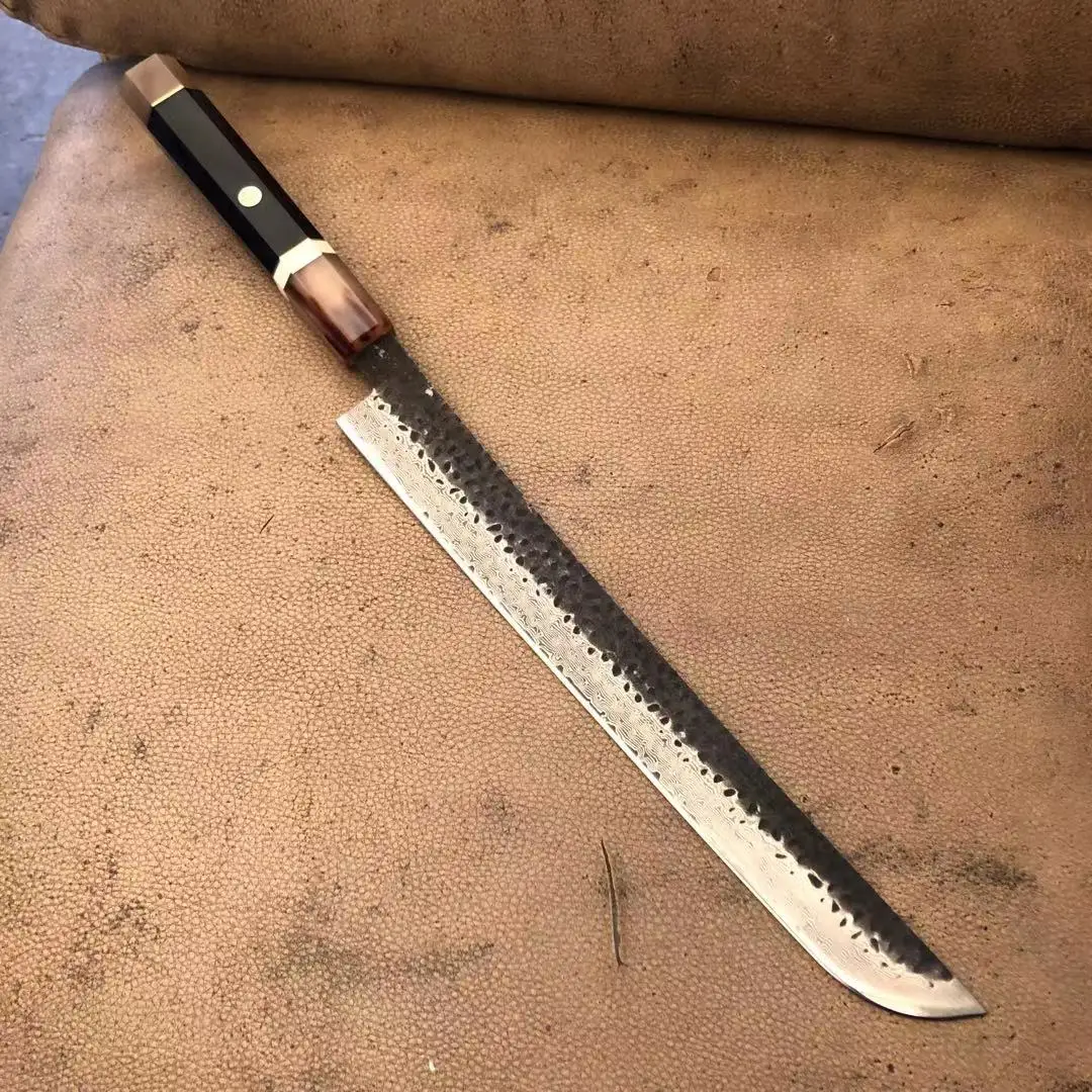 

67 Layers Damascus Steel Kitchen Knives Sharp Cut Food Multipurpose Green Grain Shell Resin Handle Kitchen Tools
