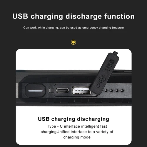 USB 충전식 COB 작업 빛 LED 손전등 보조베터리 18650 휴대용 캠핑 램프 자석 방수 랜턴 4000mAh 3