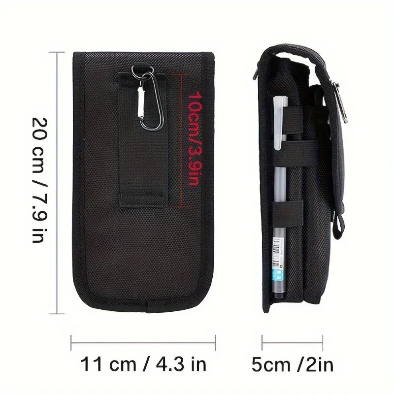 Versatile Oxford Fabric Phone Belt Pouch - Multi-Functional Outdoor Bag for Devices Up to 6.3 Inches