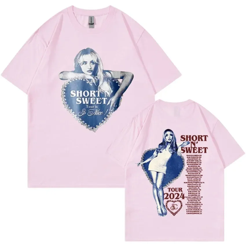 Sabrina Carpenter Album Short N' Sweet T-shirts Women Summer Y2k Tops Clothing Cotton Harajuku Fashion Men Streetwear T Shirt 4
